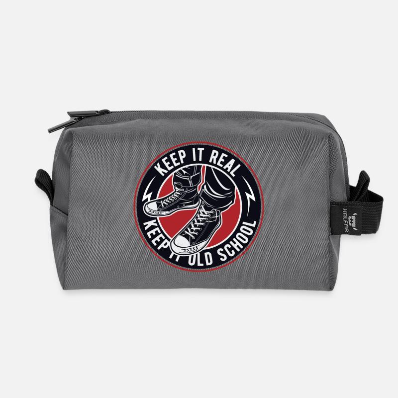 Keep It Real Old School Sneakers Logo - Recycelte Kulturtasche - Anthrazit