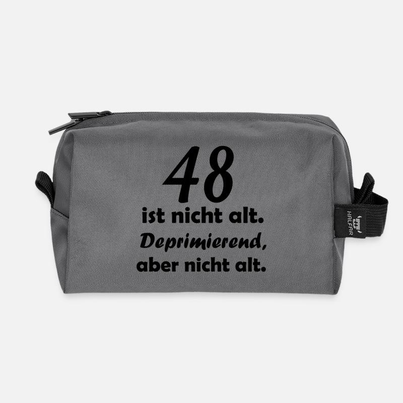 48 ist nicht alt - Recycelte Kulturtasche - Anthrazit