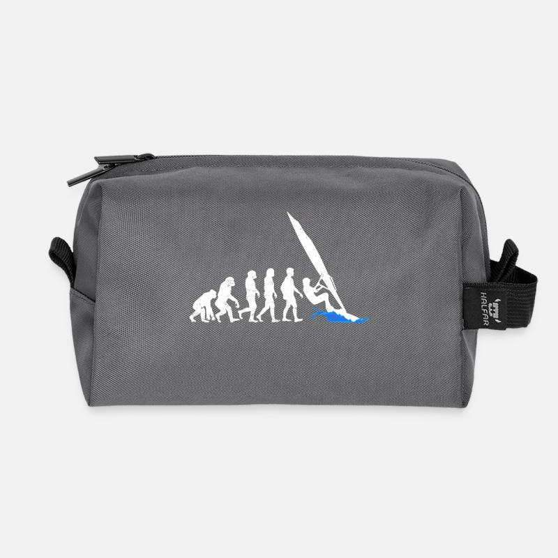 Windsurfing evolution surfen geschenk wassersport - Recycelte Kulturtasche - Anthrazit