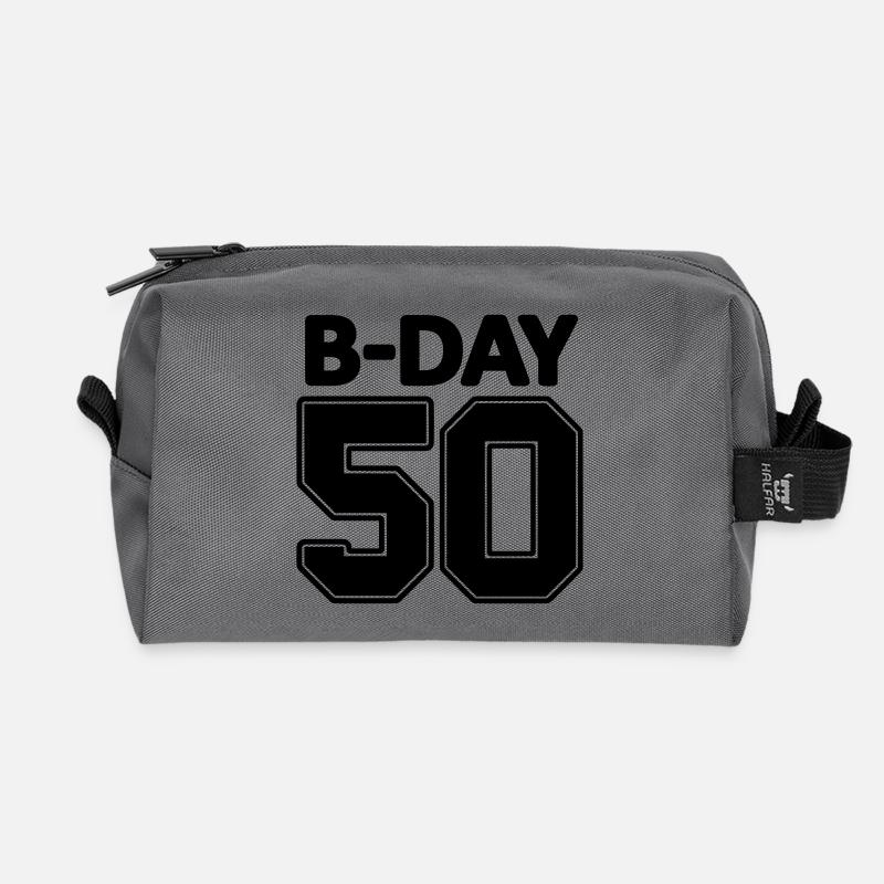50 Jahre runder Geburtstag Geschenk Nummer Zahl - Recycelte Kulturtasche - Anthrazit