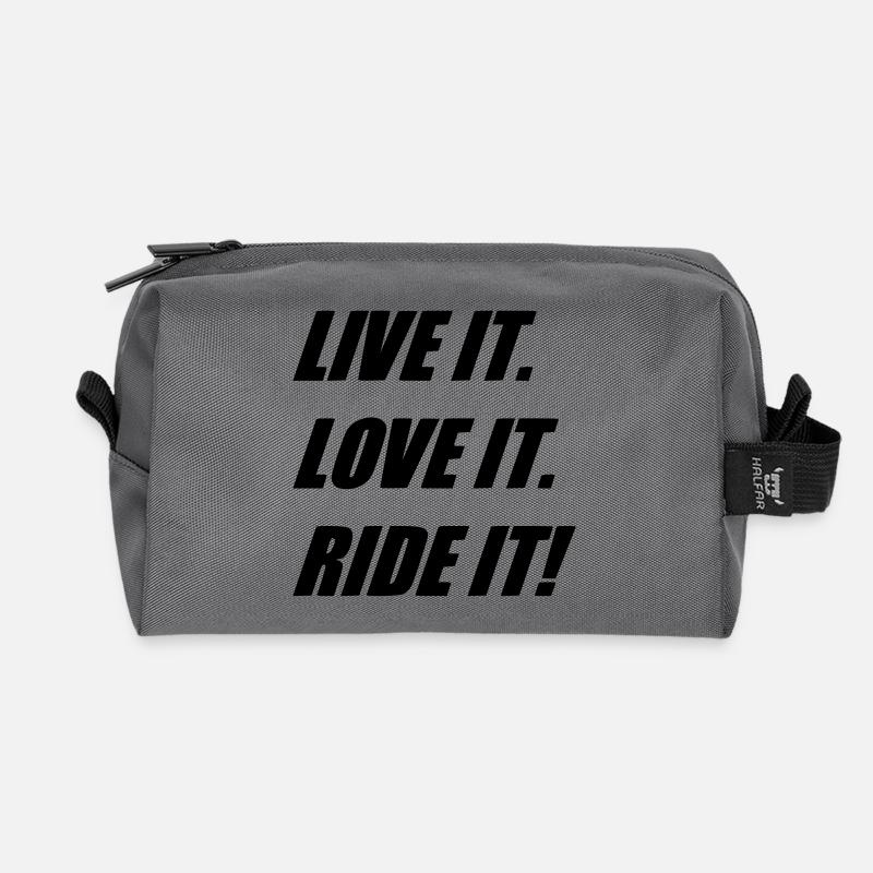 LIVE LOVE RIDE - Recycled Toiletry Zip Bag - anthracite