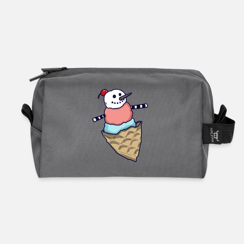 Snowman ice ball - Recycled Toiletry Zip Bag - anthracite