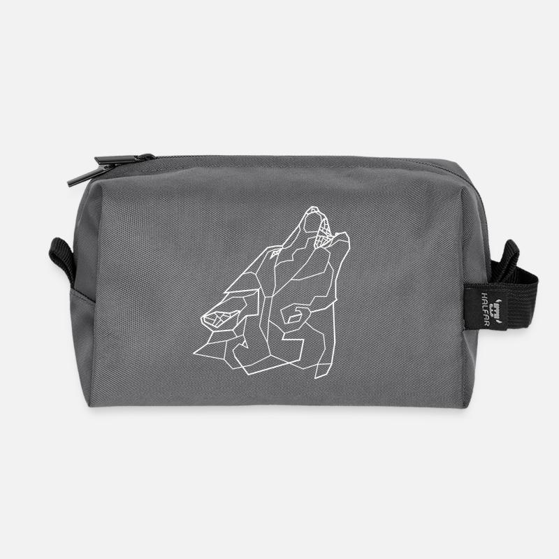 Howling Wolf - Blanc - Trousse de toilette en tissu recyclé - anthracite