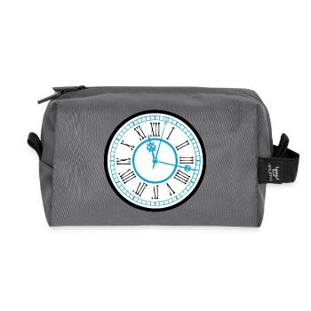 clock time clock time hourglass hourglass33 - Recycled Toiletry Zip Bag - anthracite - Front