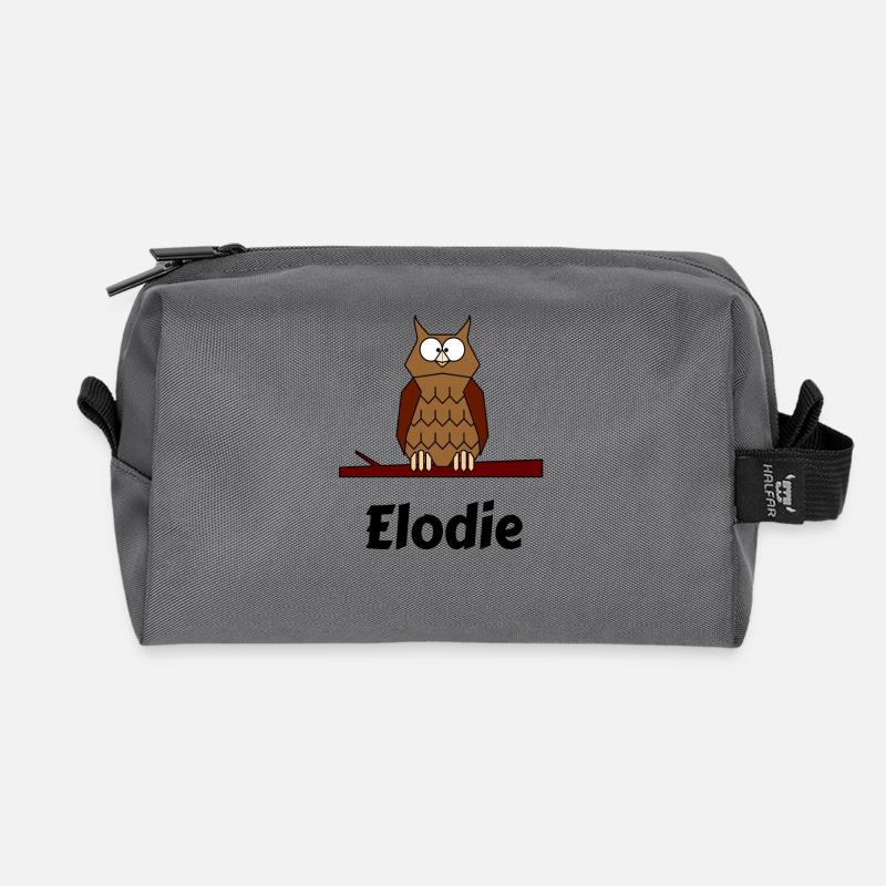 Kinder Schule Geboren Eule Motiv Elodie - Recycelte Kulturtasche - Anthrazit
