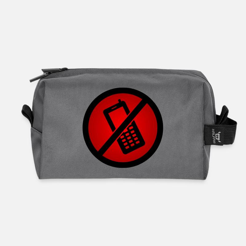 Handy Verboten :) - Recycelte Kulturtasche - Anthrazit