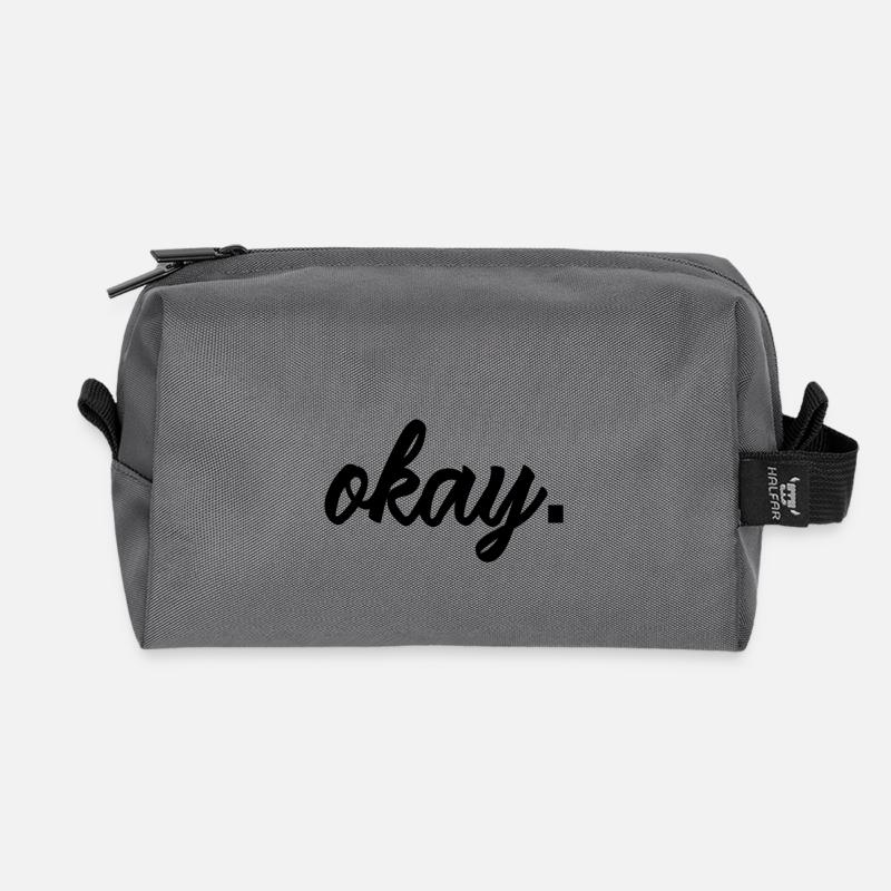 Cooles okay-Design - Recycelte Kulturtasche - Anthrazit