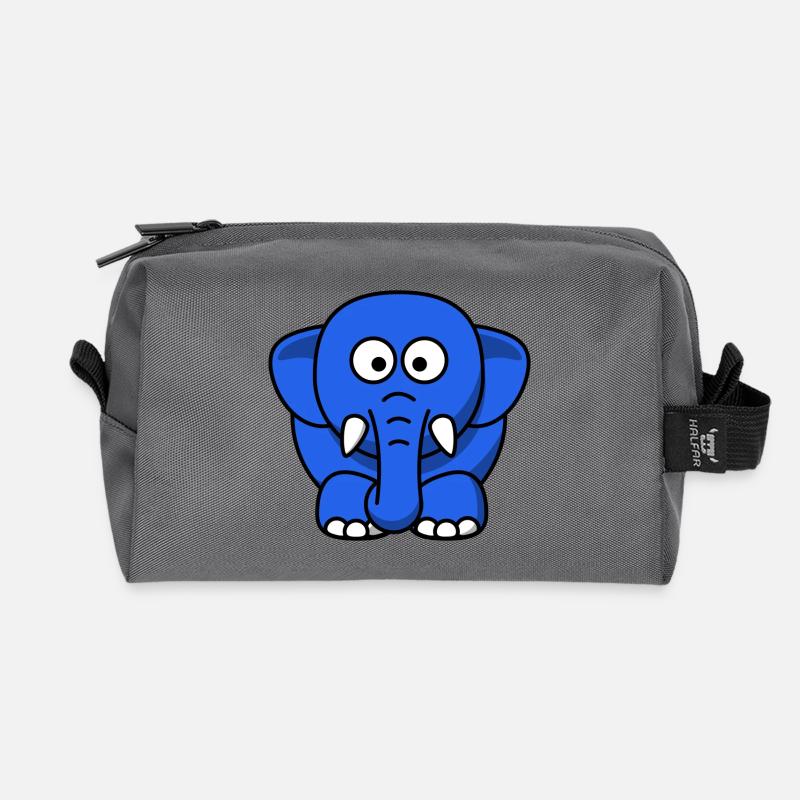 blauer Elefant - Recycelte Kulturtasche - Anthrazit