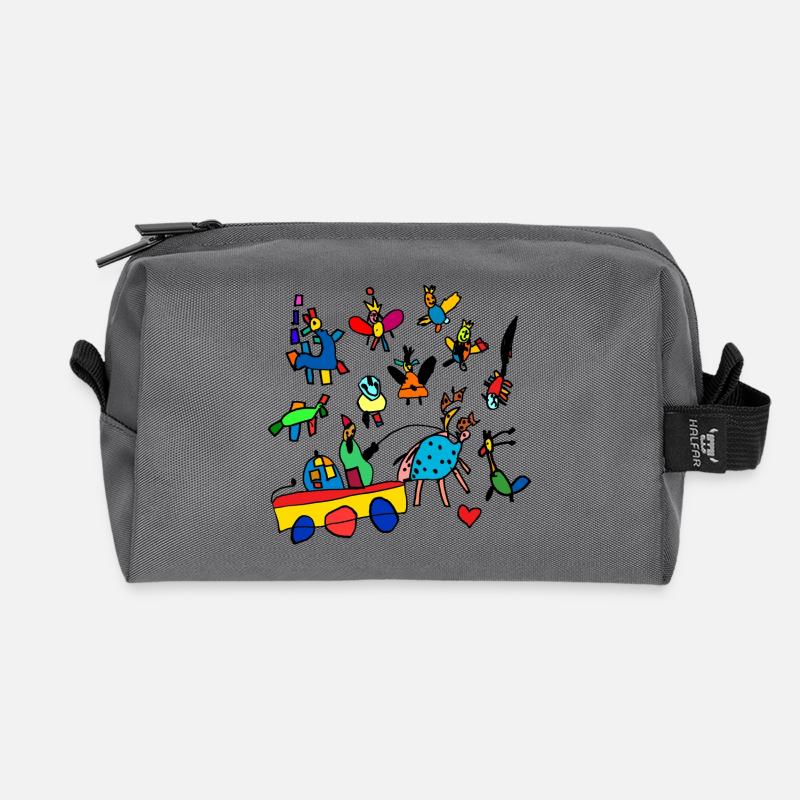 kidsworld - Recycled Toiletry Zip Bag - anthracite