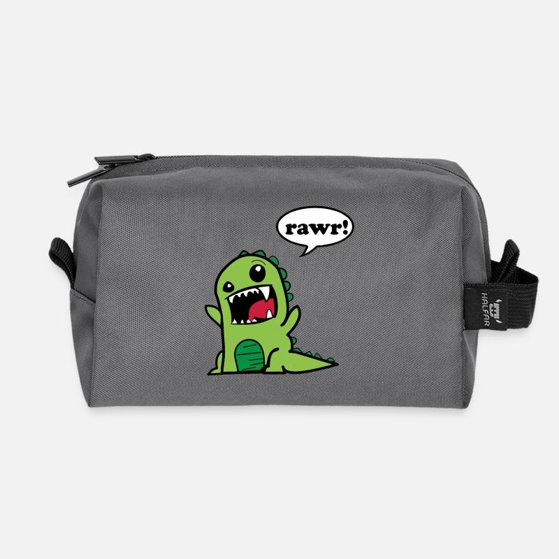 Rawr Dino Dinosaurier Niedlich Geschenk Idee - Recycelte Kulturtasche - Anthrazit