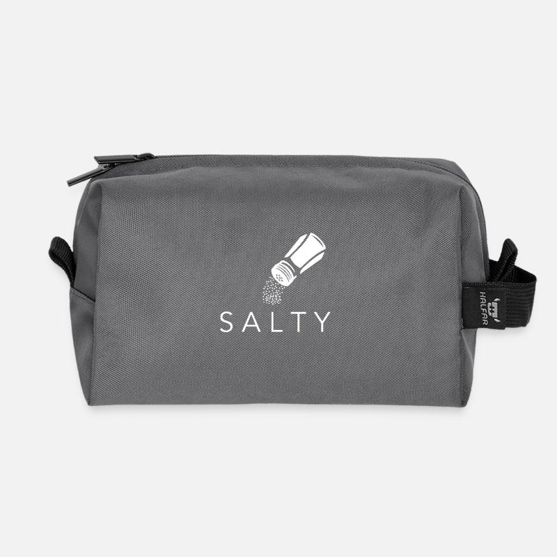 SALTY Motiv WHITE - Recycelte Kulturtasche - Anthrazit