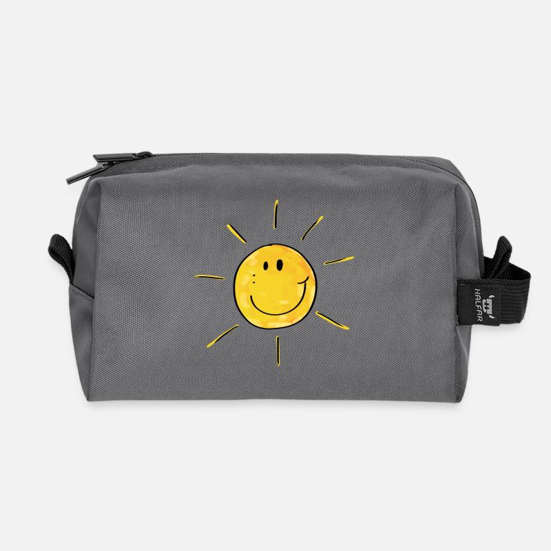 Kleiner Sonnenschein - Sonne - Sommer - Urlaub - Recycelte Kulturtasche - Anthrazit