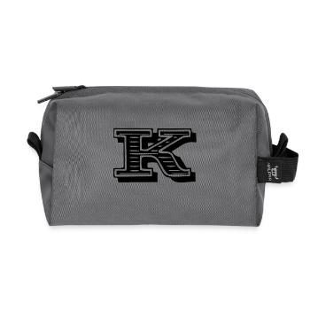Letter K - Recycled Toiletry Zip Bag - anthracite - Front