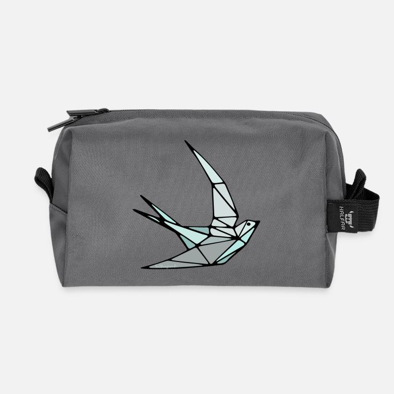 Bird (Schwalbe) Origami - Recycelte Kulturtasche - Anthrazit