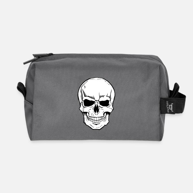 scull - Recycled Toiletry Zip Bag - anthracite