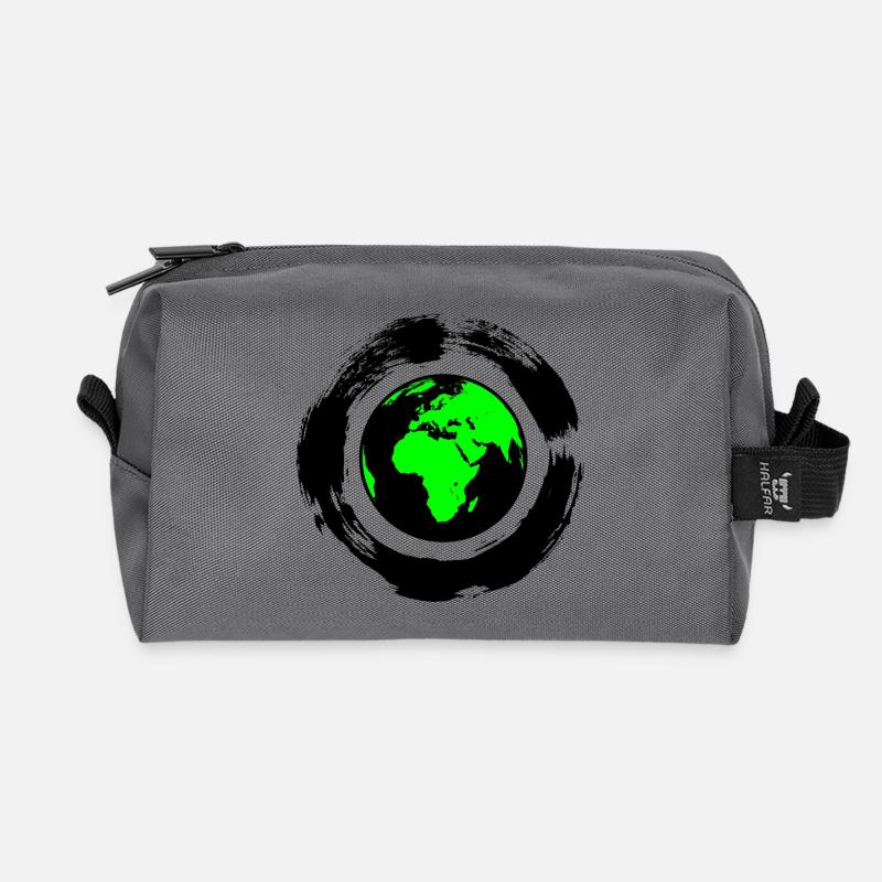 grüne Erde - Recycelte Kulturtasche - Anthrazit