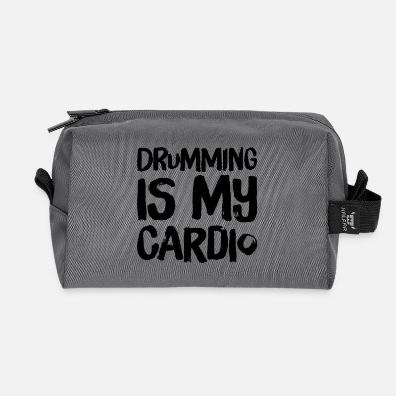 Drumming is my Cardio - Drummer for Life - Recycled Toiletry Zip Bag - anthracite