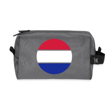niederlande_rund_50 - Recycled Toiletry Zip Bag - anthracite - Front