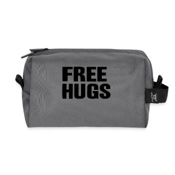 Gratis Umarmung freundlich glücklich Geschenk Idee - Recycelte Kulturtasche - Anthrazit - Vorne