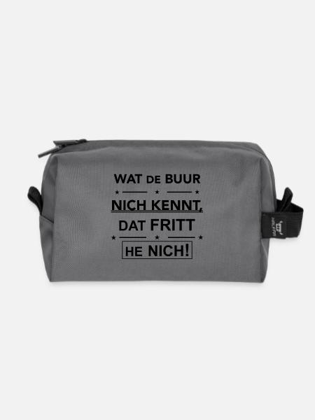 Plattdeutscher Spruch Geschenk Idee - Recycelte Kulturtasche - Anthrazit