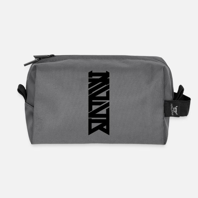 MVIVB LOGO 1 BLACK - Recycled Toiletry Zip Bag - anthracite