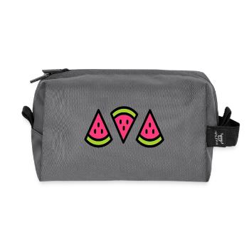 sweet watermelon Summertime fruit - Recycled Toiletry Zip Bag - anthracite - Front
