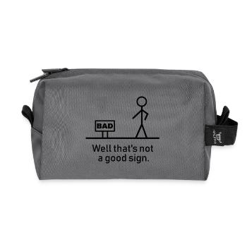 BAD. C’est pas une bonne idée de cadeau - Trousse de toilette en tissu recyclé - anthracite - Devant