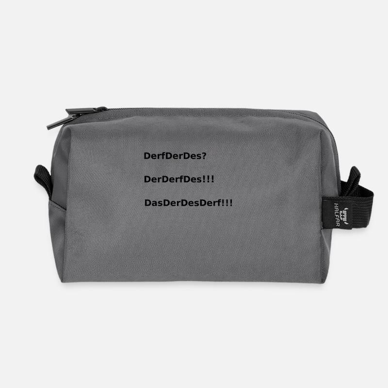 DerfDerDes? Witzige Fränkische Geschenkidee - Recycelte Kulturtasche - Anthrazit