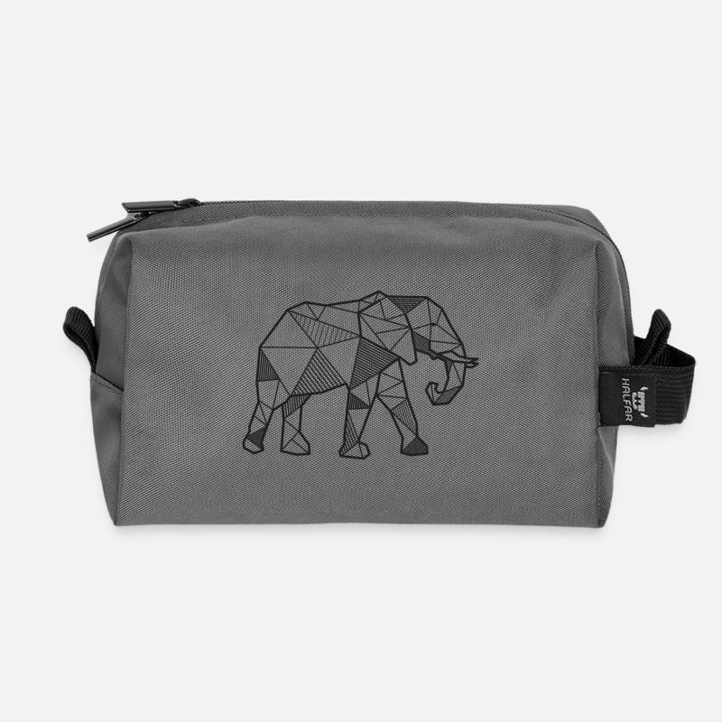 Elefant geometrisch Geschenk Tier Afrika wild - Recycelte Kulturtasche - Anthrazit