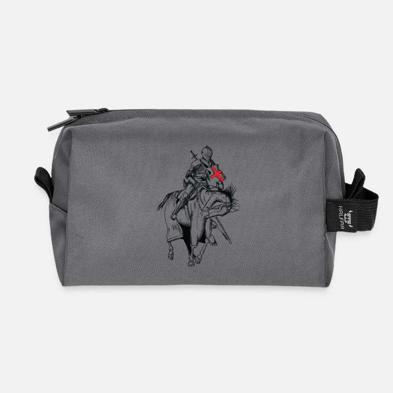 Knight - Crusader - Knight shield - Sword - Recycled Toiletry Zip Bag - anthracite