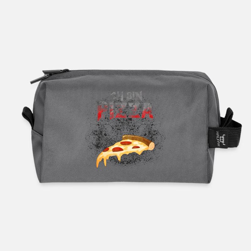Ich bin Pizza - Recycelte Kulturtasche - Anthrazit