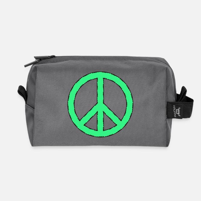 Peace sign - Recycled Toiletry Zip Bag - anthracite