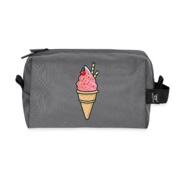 Ice cream, ice, summer, sun - Recycled Toiletry Zip Bag - anthracite - Front