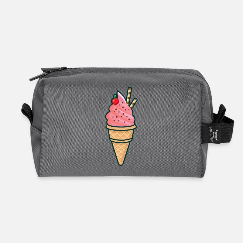 Eiscreme, Eis, Sommer, Sonne - Recycelte Kulturtasche - Anthrazit