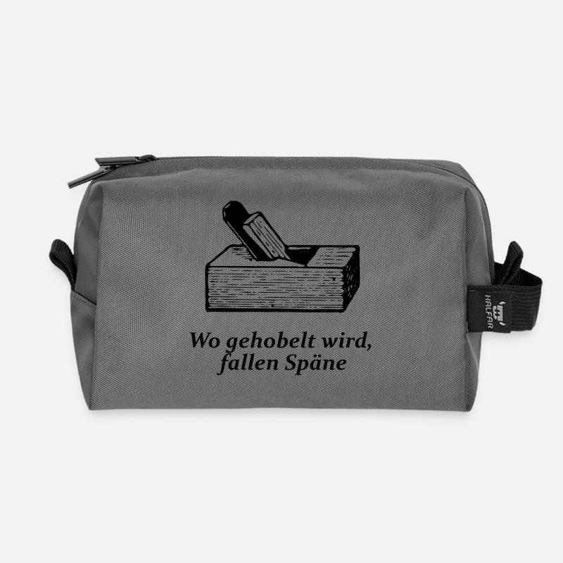 Wo gehobelt wird, fallen Späne - Recycelte Kulturtasche - Anthrazit