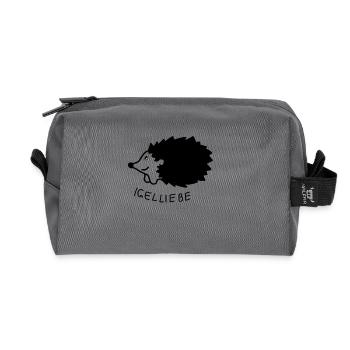 Hedgehog love hedgehogs - Recycled Toiletry Zip Bag - anthracite - Front