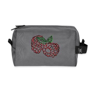 raspberries - Recycled Toiletry Zip Bag - anthracite - Front