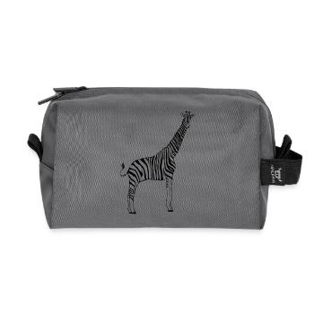 zebra giraffe - Recycled Toiletry Zip Bag - anthracite - Front