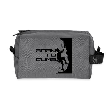 text born to climb born steep wall climber k - Recycled Toiletry Zip Bag - anthracite - Front