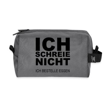 Ich schreie nicht ich bestell Essen - Recycelte Kulturtasche - Anthrazit - Vorne