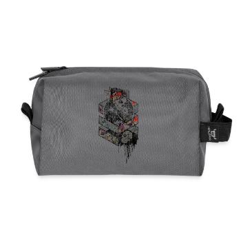 Geisha os squelette utilisé look - Trousse de toilette en tissu recyclé - anthracite - Devant