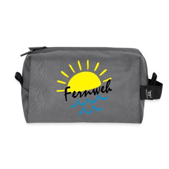 Sunrise Ocean – Sonne & Wellen Icon - Recycelte Kulturtasche - Anthrazit - Vorne