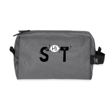 Shit Buchstaben - Recycelte Kulturtasche - Anthrazit - Vorne