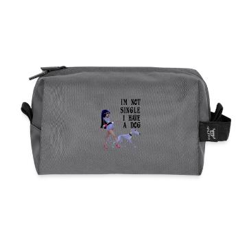 Conception de chien pour les propriétaires de chiens - Trousse de toilette en tissu recyclé - anthracite - Devant