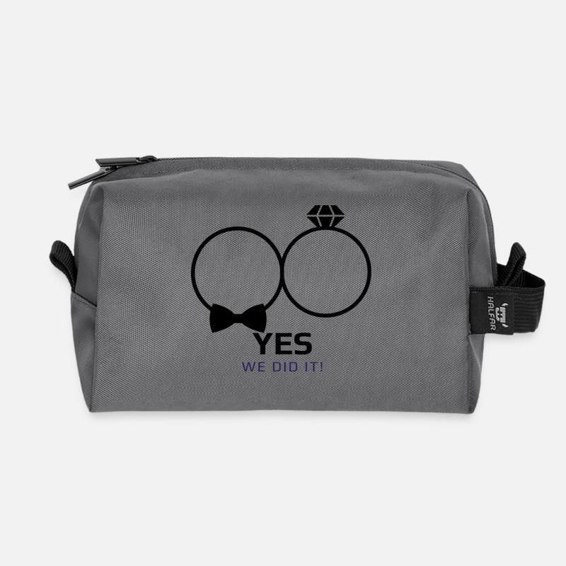 Mariage we did it - Trousse de toilette en tissu recyclé - anthracite