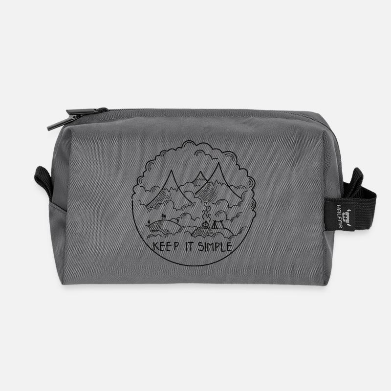 Keep it Simple Clouds Mountain Camping - Recycelte Kulturtasche - Anthrazit