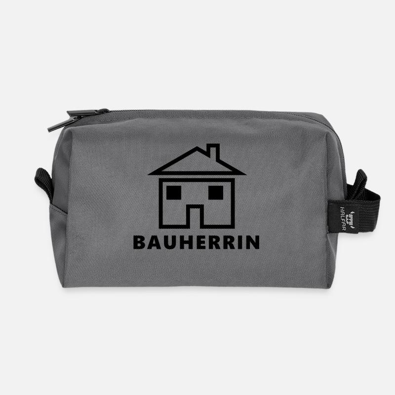 Bauherrin - schwarz - Recycelte Kulturtasche - Anthrazit