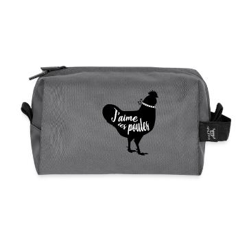 I like chickens - Recycled Toiletry Zip Bag - anthracite - Front