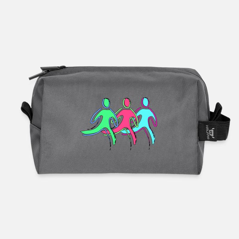 Lauftraining, Sportler - Recycelte Kulturtasche - Anthrazit