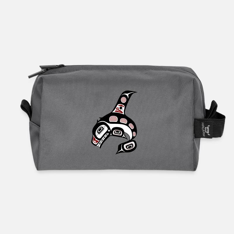 Northwest Pacific coast Haida art Killer whale - Recycelte Kulturtasche - Anthrazit